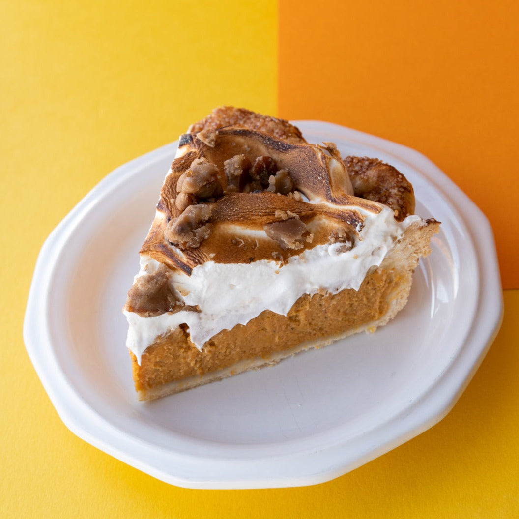 Sweet Potato Pie w/ Marshmallow Meringue + Pecan Praline