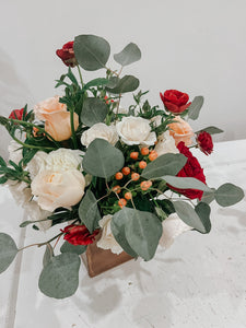 Valentine Fresh Flower Bouquet in reusable vase