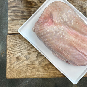 Raw Turkey Breast: Bone-In, Skin-on